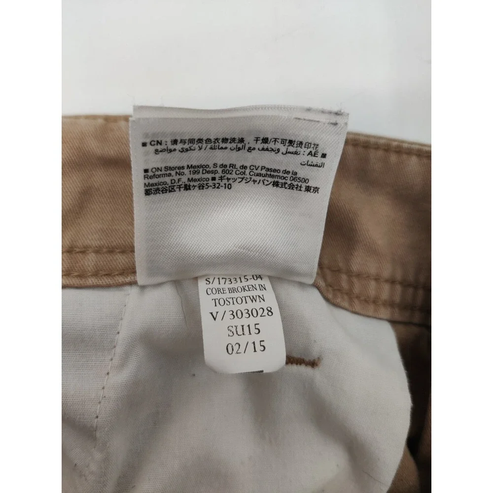 Old Navy Men 34 Cargo Shorts Khaki Tan Cotton Twill Utility Hiking Pockets 35x10